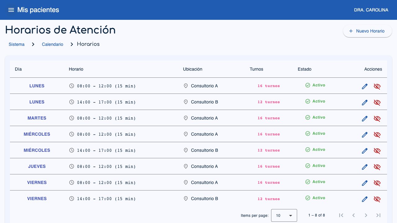 Horarios de Atención